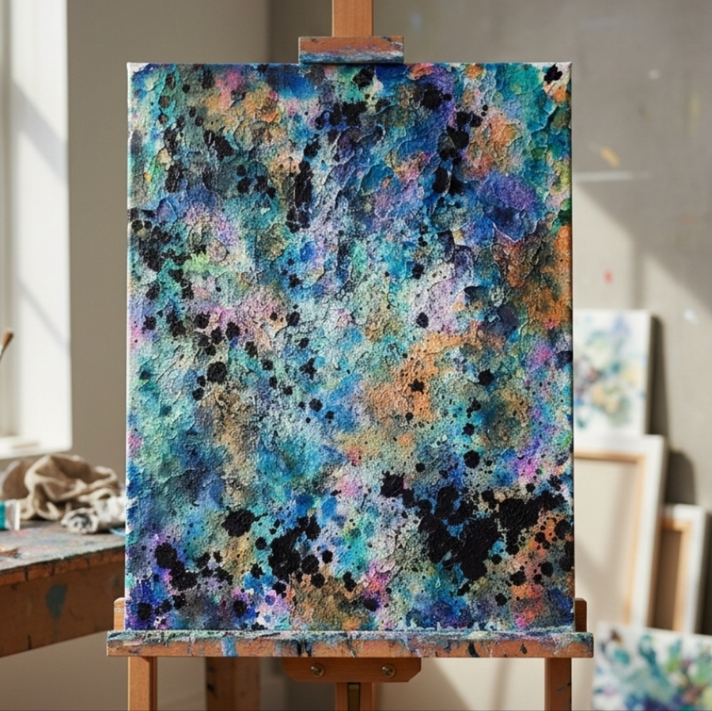 HANDCRAFTED Abstract Painting HANDPAINTED Artwork HANDMADE Wall Art Decor 11x14